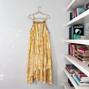 Free People Bali Devon Skirtall, Color: Italian Straw, Tye-Dye, Size Medium